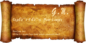 Gyárfás Mariann névjegykártya