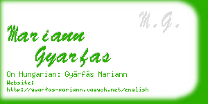 mariann gyarfas business card